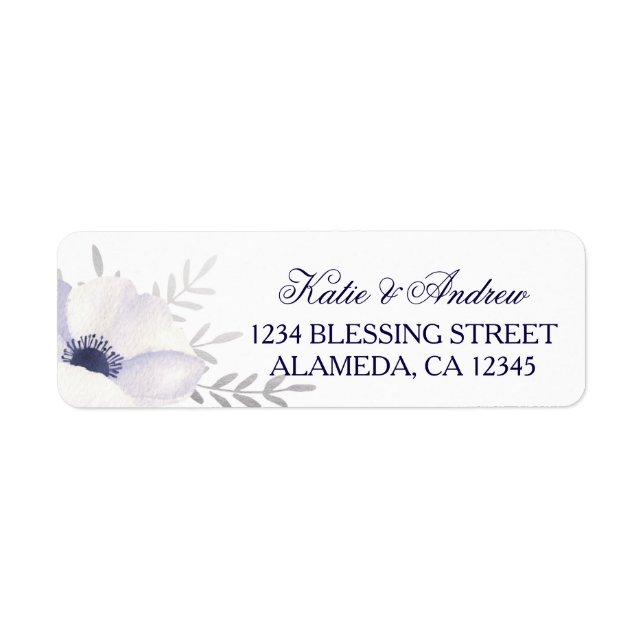 Romantic Anemones Return Address Label (Front)