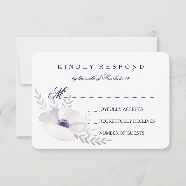 Romantic Anemones RSVP Card (Front)
