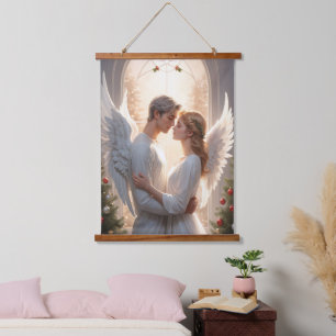 Romantic Angel Couple Painting Hanging Tapestry