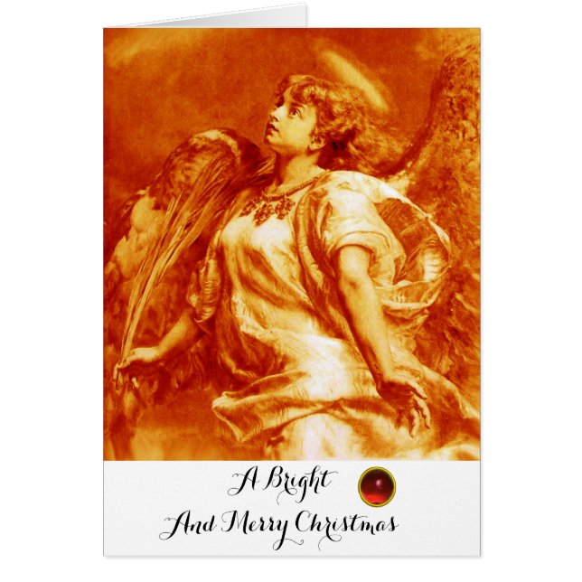 ROMANTIC ANGEL, FEATHER ORANGE YELLOW Christmas (Front)