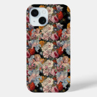 ROMANTIC ANGEL GATHERING PINK ROSES AND FLOWERS