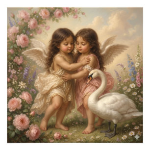 romantic angel nursery decor photo print
