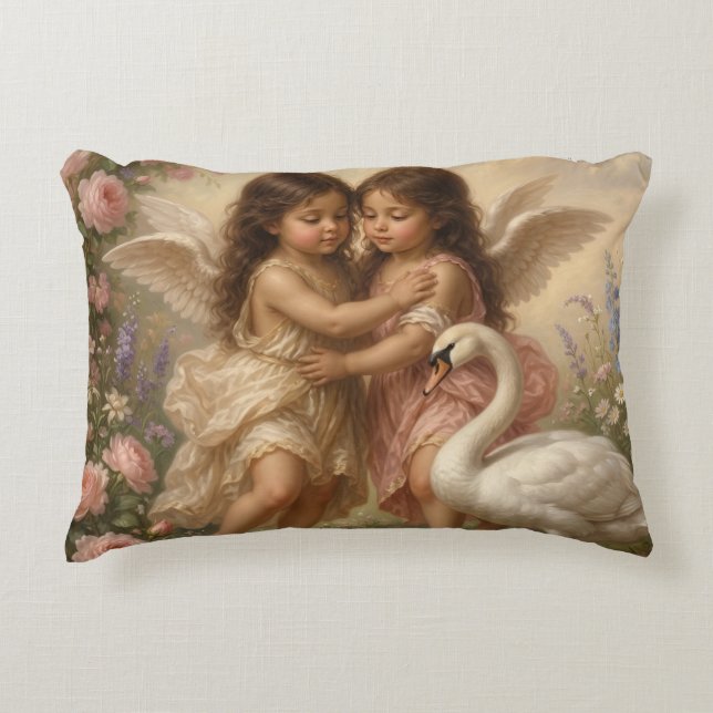 romantic angel throw pillow || nursery decor  (Front)