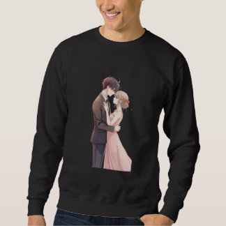 Romantic Anime Couple Embrace T-Shirt Sweatshirt