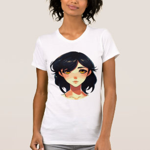 Romantic Anime Dream: Blue-Haired Beauty T-Shirt