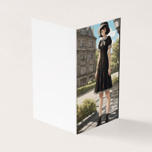 Romantic Anime Elegance LBD Little Black Dress