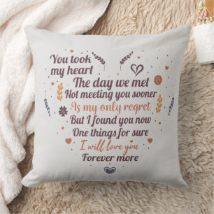 Romantic Anniversary or love poem word art  Cushion