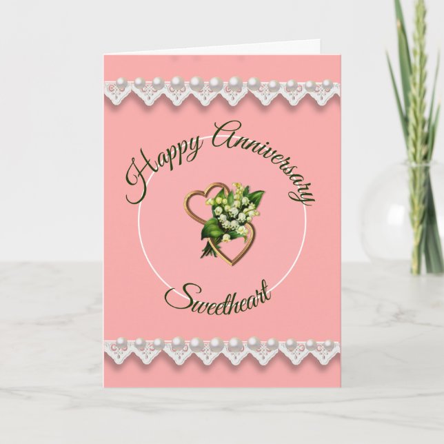 Romantic Anniversary Sweetheart Card (Front)