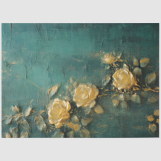 Romantic Antique Emerald and Gold Design Series 15 Tissue Paper