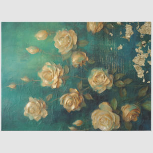Romantic Antique Emerald and Gold Design Series 4 Tissue Paper