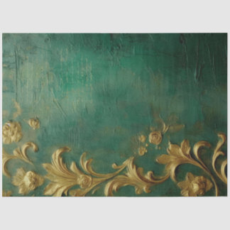 Romantic Antique Emerald and Gold Design Series 7 Tissue Paper