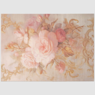 Romantic Antique Pink and Gold Design Series 12 Tissue Paper