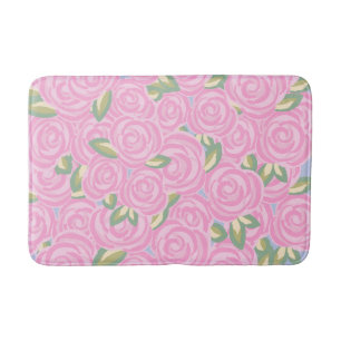 Romantic Antique Rose Design Bath Mat