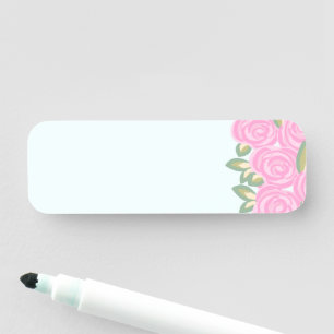 Romantic Antique Rose Design Name Tag