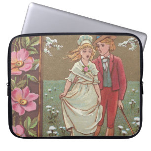 Romantic Antique Saint Valentine's Day Card, 1876 Laptop Sleeve