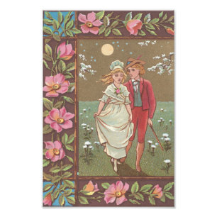 Romantic Antique Saint Valentine's Day Card, 1876 Photo Print