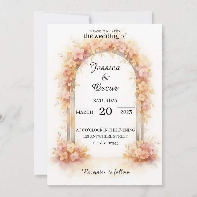 Romantic Arch Wedding Invitation (Front)