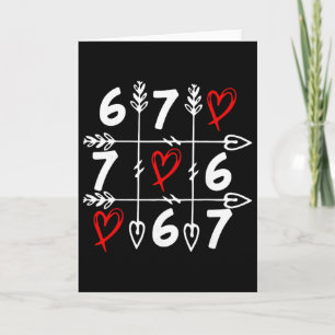 Romantic Arrow Grid Art Featuring Trendy 6 7 Numbe Card