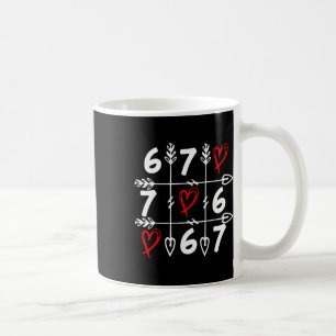 Romantic Arrow Grid Art Featuring Trendy 6 7 Numbe Coffee Mug
