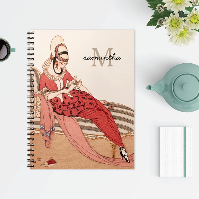 Romantic Art Nouveau Fashion Monogram Notebook (Creator Uploaded)