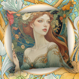 Romantic Art Nouveau Home Accent Cushion