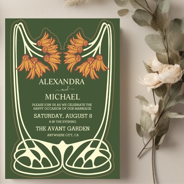 Romantic  Art Nouveau Wedding Invitation (Creator Uploaded)