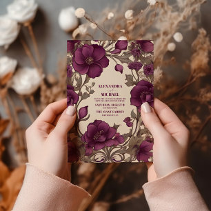 Romantic  Art Nouveau Wedding Invitation