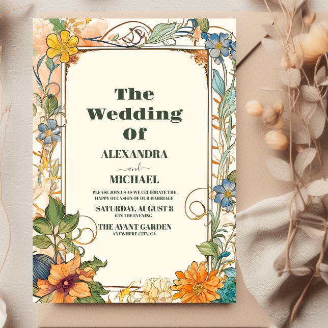 Romantic  Art Nouveau Wedding Invitation (Creator Uploaded)