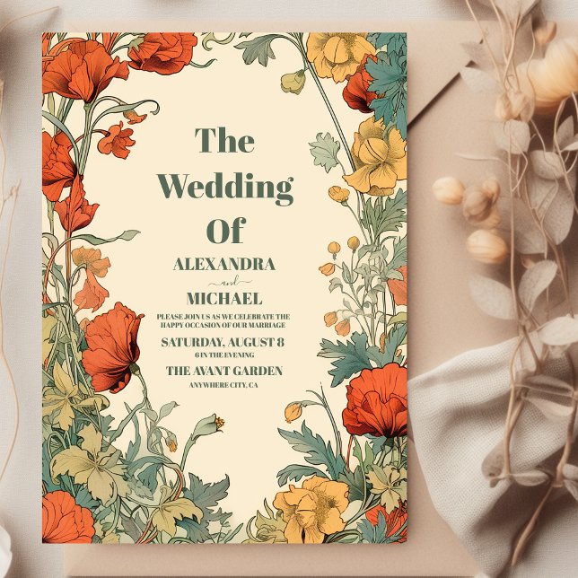 Romantic  Art Nouveau Wedding Invitation (Creator Uploaded)