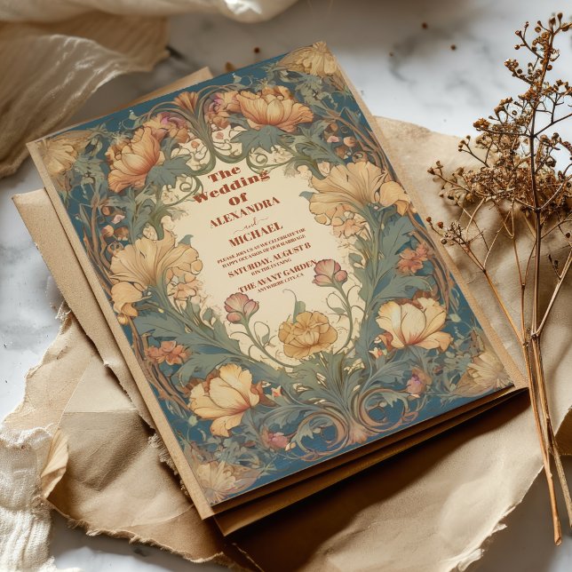 Romantic Art Nouveau Wedding Invitation (Creator Uploaded)