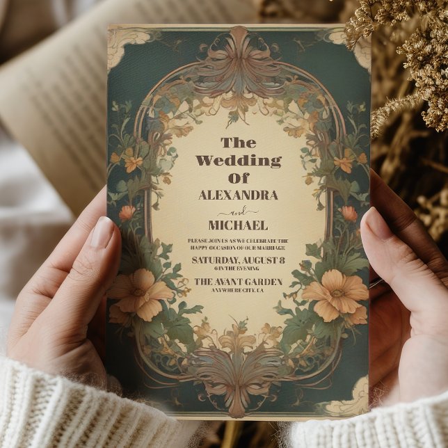 Romantic Art Nouveau Wedding Invitation (Creator Uploaded)