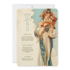 Romantic Art Nouveau Wedding Menu Card