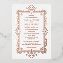 romantic art nouveau wedding rose gold