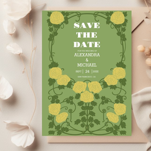 Romantic  Art Nouveau Wedding Save The Date (Creator Uploaded)