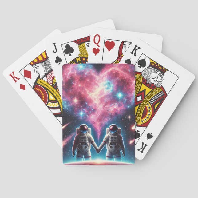 Romantic Astronaut Playing Cards (Back)