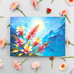 Romantic Australian Myrtle Flowers Impressionism Postcard