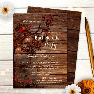 Romantic Autumn Bachelorette Party Invitation