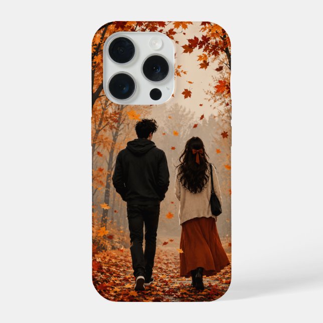 Romantic Autumn Couple iPhone 15 Pro Case | Fall F (Back)
