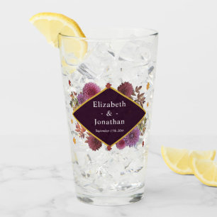 Romantic Autumn Dahlia Wedding Glass