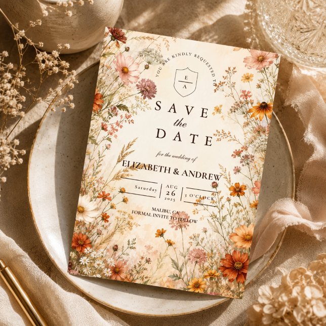 Romantic Autumn Floral Wedding Save The Date (Creator Uploaded)