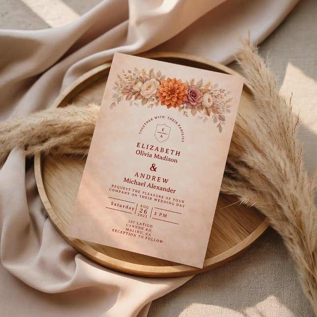 Romantic Autumn Garden Wedding Invitation (Creator Uploaded)