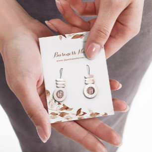 Romantic Autumn Leaves Background Earring Cards