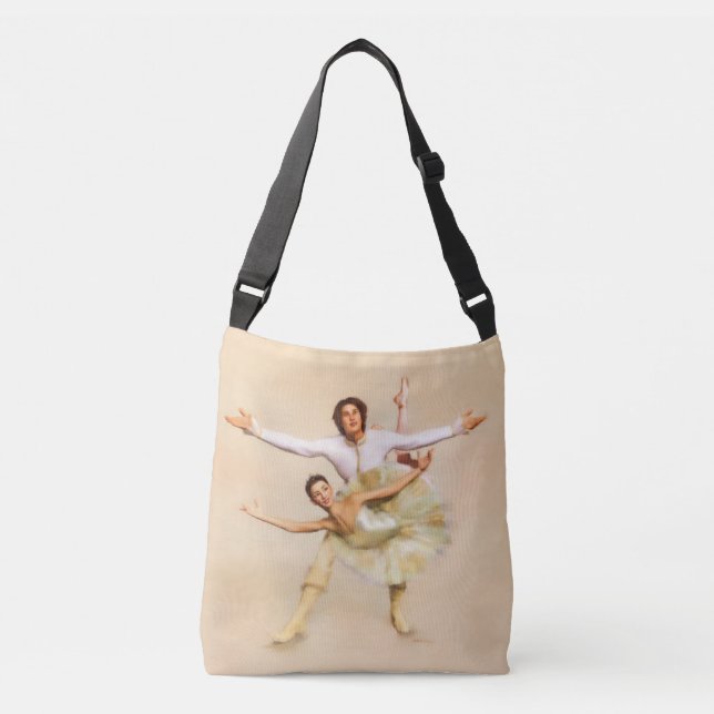 Romantic Ballet Partners - Pas de Deux in Pastels Crossbody Bag (Front)