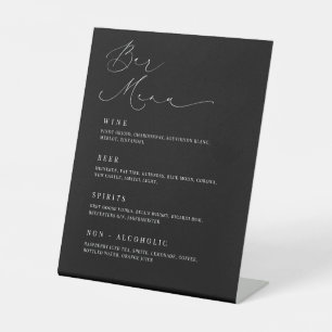 Romantic Bar Menu Wedding Acrylic Drink Table Sign