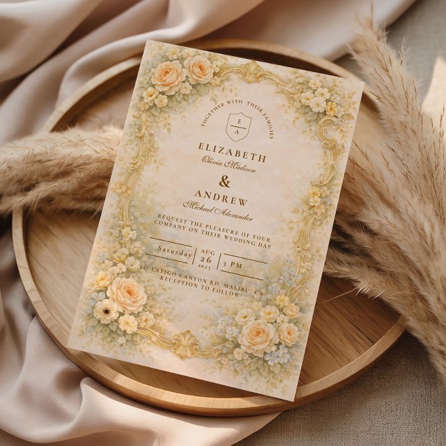 Romantic Baroque Garden Wedding Invitation (Creator Uploaded)