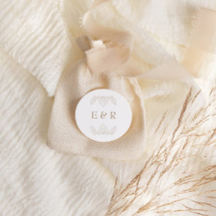 Romantic Baroque Ornate Frame Wedding Classic Round Sticker