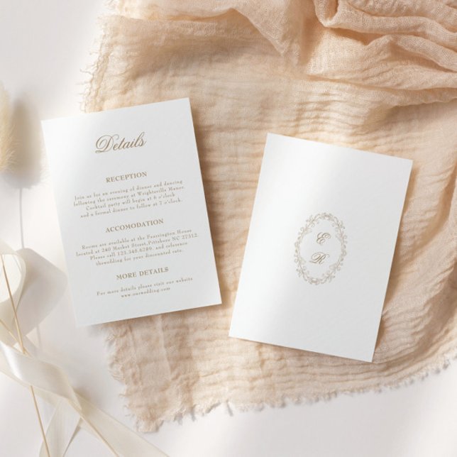 Romantic Baroque Ornate Frame Wedding Details Enclosure Card (Creator Uploaded)