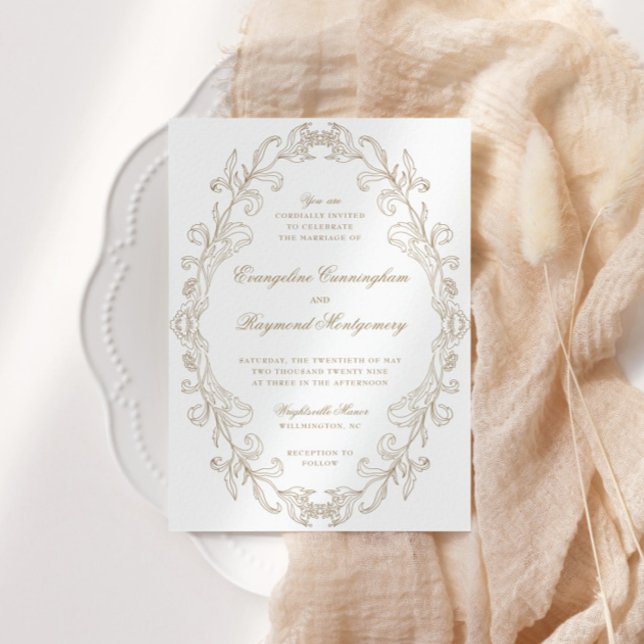 Romantic Baroque Ornate Frame Wedding Invitation (Creator Uploaded)