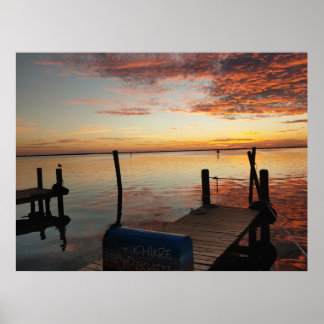 Romantic Bay Sunset Poster