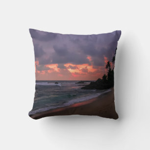 Romantic Beach at Dusk Cushion